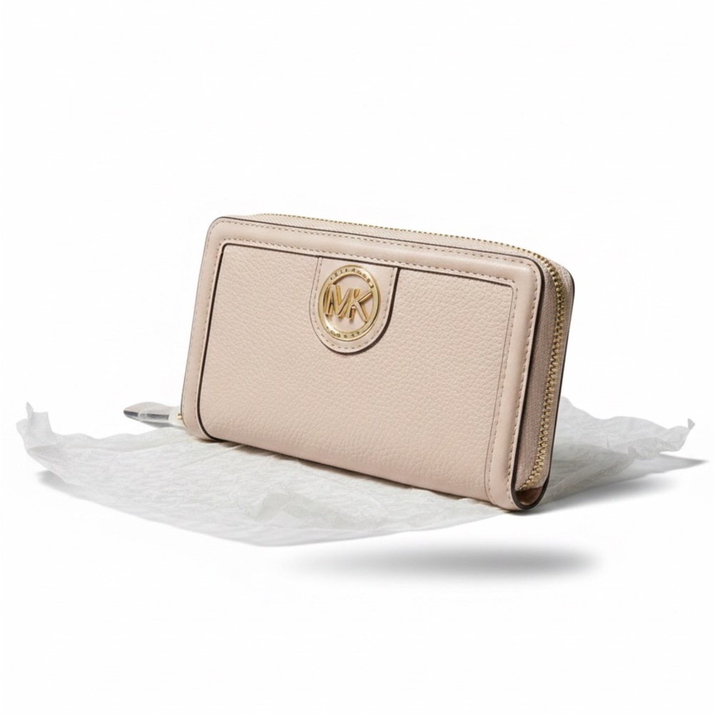 Michael Kors Beige Zip-Around Wallet